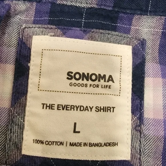 EUC - Sonoma Everyday Shirt - lightweight flannel Purple Size L - Picture 6 of 6